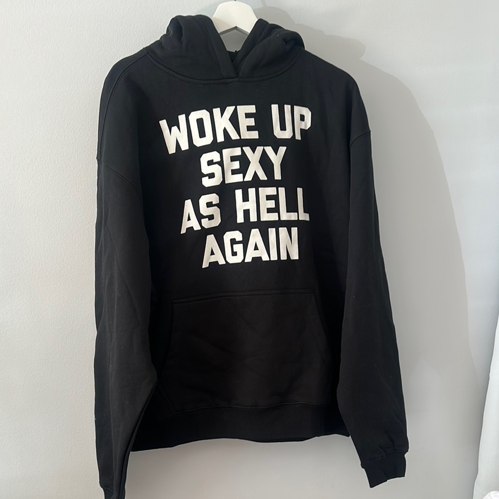 ZYIA Black Hoodie with White Text